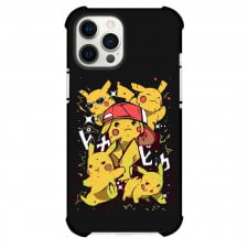 Pokemon Pikachu Phone Case For iPhone Samsung Galaxy Pixel OnePlus Vivo Xiaomi Asus Sony Motorola Nokia - Pikachu Poses Black Background