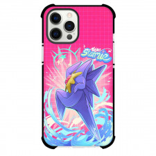 Pokemon Mega Starmie Phone Case For iPhone Samsung Galaxy Pixel OnePlus Vivo Xiaomi Asus Sony Motorola Nokia - Pokemon Mega Starmie Purple Illustration On Pink Background