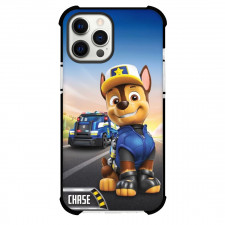 Paw Patrol Chase Phone Case For iPhone And Samsung Galaxy Devices - Chase Portrait Truck Background