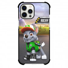 Paw Patrol Rocky Phone Case For iPhone And Samsung Galaxy Devices - Rocky Portrait Mountain Background