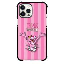 The Pink Panther Phone Case For iPhone And Samsung Galaxy - The Pink Panther On Pink Stripe Background