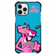 The Pink Panther Phone Case For iPhone And Samsung Galaxy - The Pink Panther Poker Player Poster On Blue Background