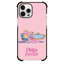 The Pink Panther Phone Case For iPhone And Samsung Galaxy - The Pink Panther Sitting On Swimming Pool Pink Background