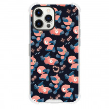 Pokemon Psyduck Phone Case For iPhone Samsung Galaxy Pixel OnePlus Vivo Xiaomi Asus Sony Motorola Nokia - Porygon2 Pattern Art Navy Blue Background