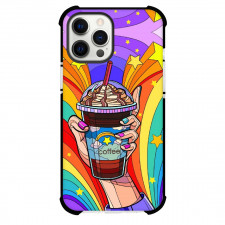 Pop Art Pattern Case For iPhone Samsung Galaxy Pixel OnePlus Vivo Xiaomi Asus Sony Motorola Nokia - Coffee Frappe Rainbow Background
