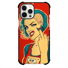 Pop Art Pattern Case For iPhone Samsung Galaxy Pixel OnePlus Vivo Xiaomi Asus Sony Motorola Nokia - Fierce Girl with Shaved Side Haircut