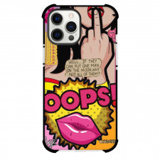 Pop Art Pattern Case For iPhone Samsung Galaxy Pixel OnePlus Vivo Xiaomi Asus Sony Motorola Nokia - Oops Pink Font Yellow Background