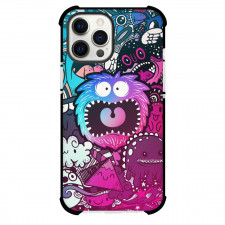 Pop Art Pattern Case For iPhone Samsung Galaxy Pixel OnePlus Vivo Xiaomi Asus Sony Motorola Nokia - Shouting Doodle Monsters Aqua Pink Hue