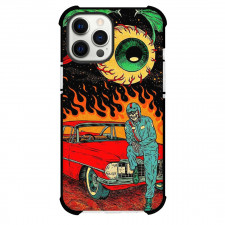 Pop Art Pattern Case For iPhone Samsung Galaxy Pixel OnePlus Vivo Xiaomi Asus Sony Motorola Nokia - Skeleton Driver Red Burning Car