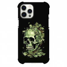 Pop Art Pattern Case For iPhone Samsung Galaxy Pixel OnePlus Vivo Xiaomi Asus Sony Motorola Nokia - Skull with Money in the Head Black Background