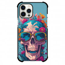 Pop Art Pattern Case For iPhone Samsung Galaxy Pixel OnePlus Vivo Xiaomi Asus Sony Motorola Nokia - Skull with Sunglasses Growing Flowers