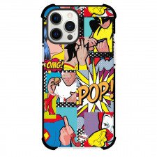 Pop Art Pattern Case For iPhone Samsung Galaxy Pixel OnePlus Vivo Xiaomi Asus Sony Motorola Nokia - Superman Middle Finger Dot Background