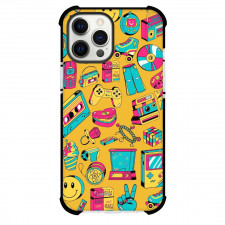 Pop Art Pattern Case For iPhone Samsung Galaxy Pixel OnePlus Vivo Xiaomi Asus Sony Motorola Nokia - Toys from 90s Neon and Yellow Background