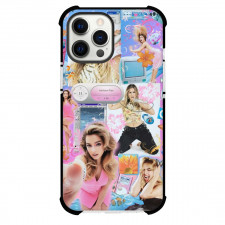 Addison Rae Phone Case For iPhone Samsung Galaxy Pixel OnePlus Vivo Xiaomi Asus Sony Motorola Nokia - Addison Rae Collage Pink Blue Background