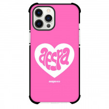 Aespa Phone Case For iPhone And Samsung Galaxy - Aespa Logo On Heart Shape Pink Background