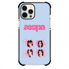 Aespa Phone Case For iPhone And Samsung Galaxy - Aespa Members Portrait On Heart Shape