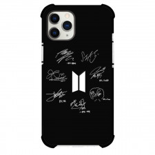 BTS Phone Case For iPhone Samsung Galaxy Pixel OnePlus Vivo Xiaomi Asus Sony Motorola Nokia - BTS Army Signature Around The Logo On Black Background