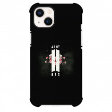 BTS Phone Case For iPhone Samsung Galaxy Pixel OnePlus Vivo Xiaomi Asus Sony Motorola Nokia - BTS Floral Logo On Black Background