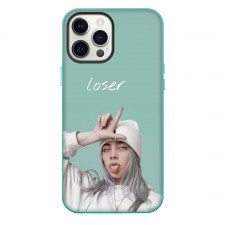 Billie Eilish Phone Case For iPhone Samsung Galaxy Pixel OnePlus Vivo Xiaomi Asus Sony Motorola Nokia - Billie Eilish Funny Portrait On Cyan Background