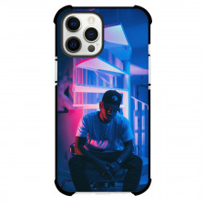 Bryson Tiller Phone Case For iPhone Samsung Galaxy Pixel OnePlus Vivo Xiaomi Asus Sony Motorola Nokia - Bryson Tiller Sitting On Neon Background Poster