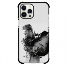 George Michael Phone Case For iPhone Samsung Galaxy Pixel OnePlus Vivo Xiaomi Asus Sony Motorola Nokia - George Michael Side Portrait Playing Guitar Greyscale