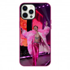Harry Styles Phone Case For iPhone Samsung Galaxy Pixel OnePlus Vivo Xiaomi Asus Sony Motorola Nokia - Harry Styles On Stage Wearing Pink Fur Portrait