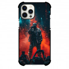 Kanye West Phone Case For iPhone Samsung Galaxy Pixel OnePlus Vivo Xiaomi Asus Sony Motorola Nokia - Kanye West Singing On Stage Red Smoke Background
