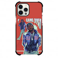 Kendrick Lamar Phone Case For iPhone Samsung Galaxy Pixel OnePlus Vivo Xiaomi Asus Sony Motorola Nokia - Kendrick Lamar Game Over Illustration Art Red Background Poster