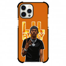 Lil Baby Phone Case For iPhone And Samsung Galaxy - Lil Baby Standing Illustration On Orange Background