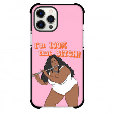 Lizzo Phone Case For iPhone Samsung Galaxy Pixel OnePlus Vivo Xiaomi Asus Sony Motorola Nokia - Lizzo I Am 100 Percent That Bitch Cartoon Art On Pink Background