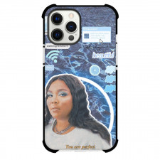Lizzo Phone Case For iPhone Samsung Galaxy Pixel OnePlus Vivo Xiaomi Asus Sony Motorola Nokia - Lizzo Portrait On Blue Graphic Background