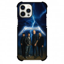 Metallica Phone Case For iPhone Samsung Galaxy Pixel OnePlus Vivo Xiaomi Asus Sony Motorola Nokia - Metallica Group Standing Lightning Background