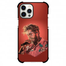 Post Malone Phone Case For iPhone And Samsung Galaxy - Post Malone Singing Illustration Art On Red Background