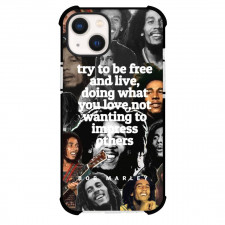 Bob Marley Phone Case For iPhone and Samsung Galaxy Devices - Bob Marley Collage Try To Be Free And Live