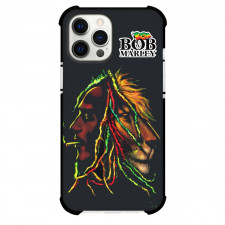 Bob Marley Phone Case For iPhone and Samsung Galaxy Devices - Bob Marley Lion Half Portrait On Black Background