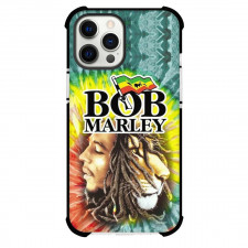 Bob Marley Phone Case For iPhone and Samsung Galaxy Devices - Bob Marley Lion Half Portrait On Green Background