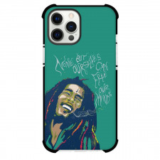 Bob Marley Phone Case For iPhone and Samsung Galaxy Devices - Bob Marley None But Ourselves Green Background