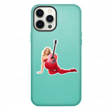 Megan Moroney Phone Case For iPhone Samsung Galaxy Pixel OnePlus Vivo Xiaomi Asus Sony Motorola Nokia - Megan Moroney Posing With Red Acoustic Guitar Sticker