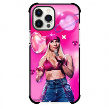 Nicki Minaj Phone Case For iPhone Samsung Galaxy Pixel OnePlus Vivo Xiaomi Asus Sony Motorola Nokia - Nicki Minaj Holding Microphone On Pink Heart Background