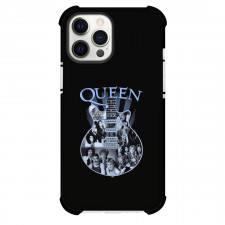 The Queens Phone Case For iPhone And Samsung Galaxy - The Queens Grayscale Inside Guitar Black Background