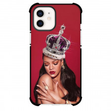 Rihanna Phone Case For iPhone Samsung Galaxy Pixel OnePlus Vivo Xiaomi Asus Sony Motorola Nokia - Rihanna Wears Crown On Red Background