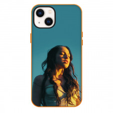 Olivia Rodrigo Phone Case For iPhone Samsung Galaxy Pixel OnePlus Vivo Xiaomi Asus Sony Motorola Nokia - Olivia Rodrigo Closed Eye Portrait On Cyan Background