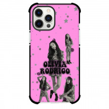 Olivia Rodrigo Phone Case For iPhone And Samsung Galaxy - Olivia Rodrigo Standing Grayscale On Pink Background