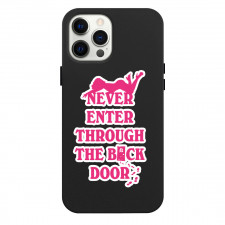 Sabrina Carpenter Phone Case For iPhone Samsung Galaxy Pixel OnePlus Vivo Xiaomi Asus Sony Motorola Nokia - Sabrina Carpenter Never Enter Through The Back Door Pink Typography Art Sticker