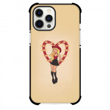 Sabrina Carpenter Phone Case For iPhone Samsung Galaxy Pixel OnePlus Vivo Xiaomi Asus Sony Motorola Nokia - Sabrina Carpenter Retro Cartoon On Heart Shape Beige Background