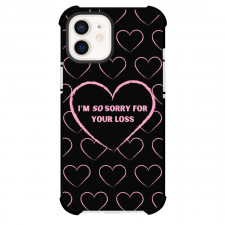 Sabrina Carpenter Phone Case For iPhone Samsung Galaxy Pixel OnePlus Vivo Xiaomi Asus Sony Motorola Nokia - Sabrina Carpenter I Am Sorry For Your Loss On Pink Heart Background