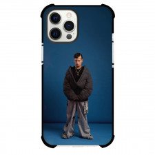 Saiko Phone Case For iPhone Samsung Galaxy Pixel OnePlus Vivo Xiaomi Asus Sony Motorola Nokia - Saiko Wearing Black Puffer Jacket Blue Background