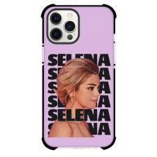Selena Gomez Phone Case For iPhone And Samsung Galaxy - Selena Gomez Side Portrait Illustration On Word Art