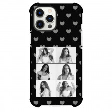 Tate McRae Phone Case For iPhone Samsung Galaxy Pixel OnePlus Vivo Xiaomi Asus Sony Motorola Nokia - Tate McRae Grayscale Portraits On Heart Shape Black Background