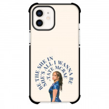 Tate McRae Phone Case For iPhone Samsung Galaxy Pixel OnePlus Vivo Xiaomi Asus Sony Motorola Nokia - Tate McRae Side Portrait With Lyrics Be The She In On Beige Background